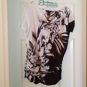 BHWM Black and White Flower Blouse
